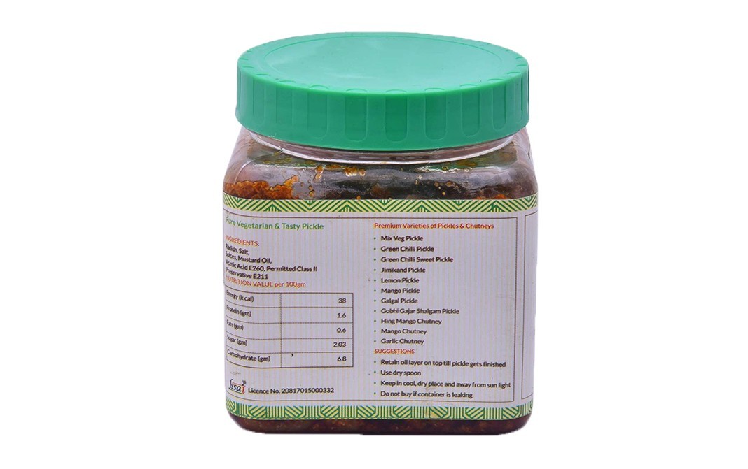 Mom Made Pickles Mooli Pickle    Plastic Jar  500 grams